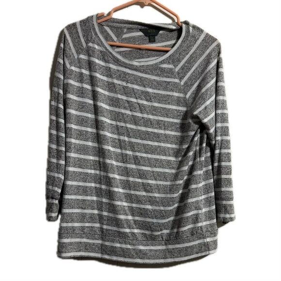MTX gray striped long sleeve top - Picture 1 of 4